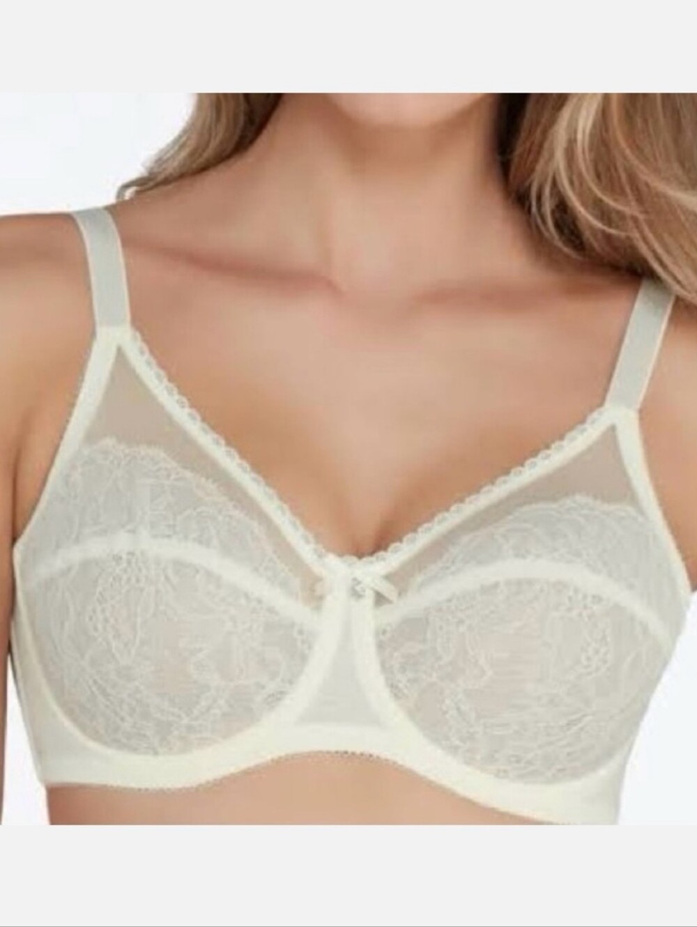 Wacoal Retro Chic Full Figure Underwire Bra Lace Ivory Size 36G